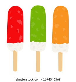 Set Ice cream vector food illustration