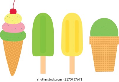 Establecer ilustración vectorial de helado
