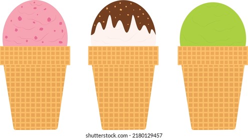 Set ice cream vector illustration