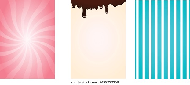 set of Ice Cream vector poster background on white isolated