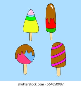 Set of ice creams.