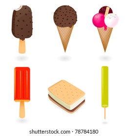 Set of ice creams