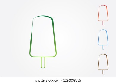 A set of ice creams with thick lines on white background vector illustration for icons and logos for business