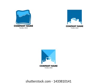 Set of Ice Cube Logo Template Design