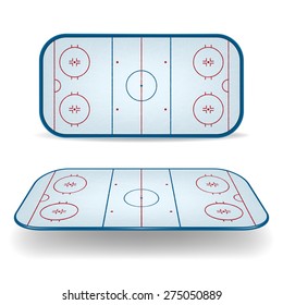 Set of ice hockey fields. Vector EPS10 illustration. 