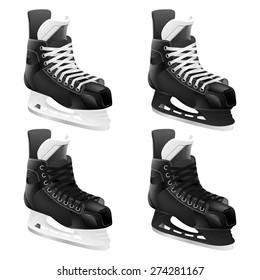 Set of ice hockey skates. Vector EPS10 illustration. 