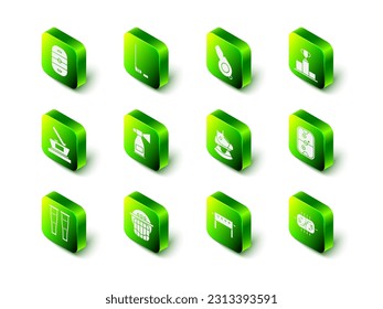 Set Ice hockey stick and puck, Whistle, Hockey over sports winner podium, Air table, Skates,  and helmet icon. Vector