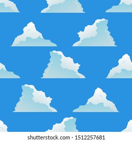 set of ice mountain on antarctica seamless pattern flat design vector