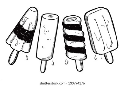 set of ice pop doodle