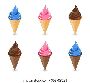Set of ice-cream in the cup.