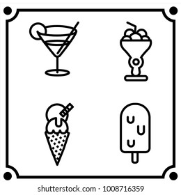 set icecream icon vector