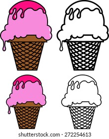 Set of ice-cream pictures
