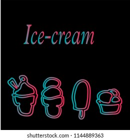 Set of ice-creams in flat design 