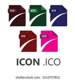 Set ICO image file format icon. Can be used for graphic and web design