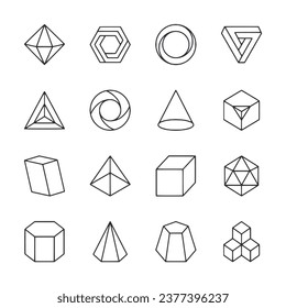 Set of icon 3D shapes