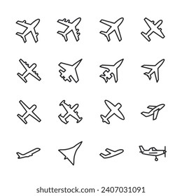 Conjunto de plano de aire de icono