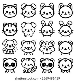 Set icon animals for web and mobile 