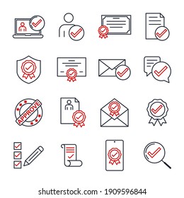 set icon approvement. accreditation icon. business quality check symbol template for graphic and web design collection logo vector illustration