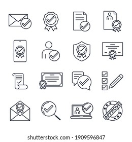 set icon approvement. accreditation icon. business quality check symbol template for graphic and web design collection logo vector illustration