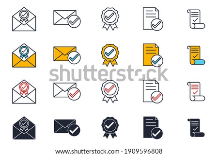 set icon approvement. accreditation icon. business quality check symbol template for graphic and web design collection logo vector illustration