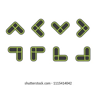 Set icon arrow symbol, vector sign