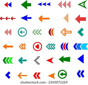 set icon arrows cursors, pointers and direction buttons , elemen vector full color eps 10
