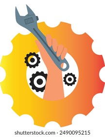 set icon automotive with hand