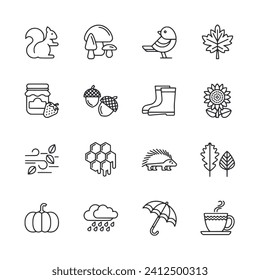 Set of icon autumn season