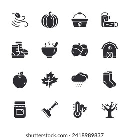 Set of icon autumn season