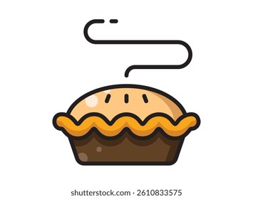 Set icon of an Autumn Season Pie