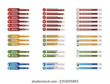 Set of Icon bars template collection. Vector illustration