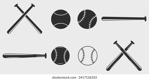 set of icon baseball vintage logo vector illustration template icon graphic design