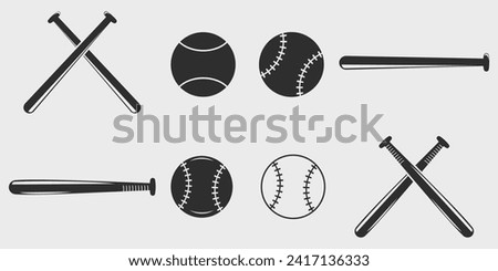 set of icon baseball vintage logo vector illustration template icon graphic design