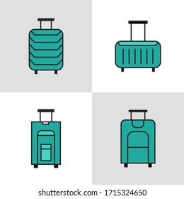 Set Icon best luggage vector simple , illustration business pack tourism summer travel transport element isolated briefcase concept best icon outline fashion