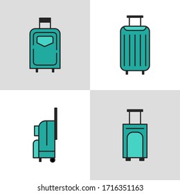 Establecer icono mejor portaequipajes simple , ilustración paquete empresarial turismo transporte de verano elemento aislado de la cartera de documentos mejor descripción del icono de la moda