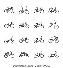 Set icon of bicycles for web design