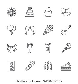 Set of icon Birthday party