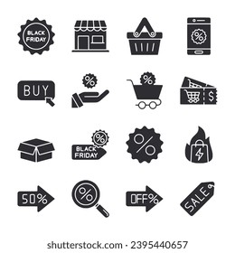 Set of icon black friday