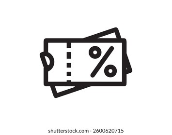 Set icon of an Black Friday Outline Coupon