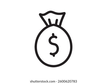 Set icon of an Black Friday Outline Money Bag