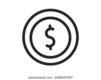 Set icon of an Black Friday Outline Coin Money