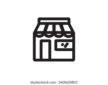 Set icon of an Black Friday Outline Store