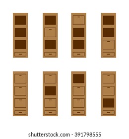 Set icon of bookcases