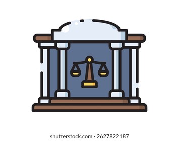 set icon of an Building Courthouse Fill Style