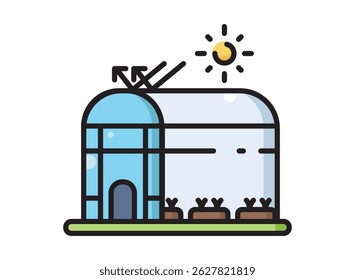 set icon of an Building Greenhouse Fill Style