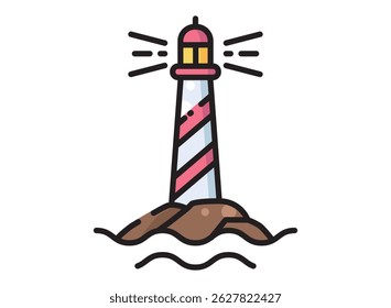 set icon of an Building Lighthouse Fill Style