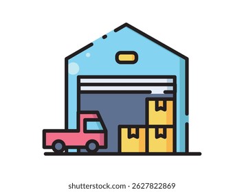 set icon of an Building Warehouse Fill Style