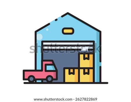 set icon of an Building Warehouse Fill Style