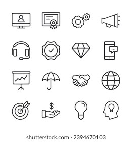 Conjunto de iconos para el diseño de negocios