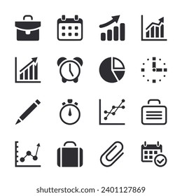 Set of icon business isolated on white